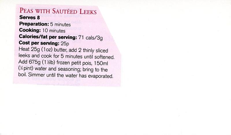 Scan 1 of 1 for Peas with Sauteed Leeks