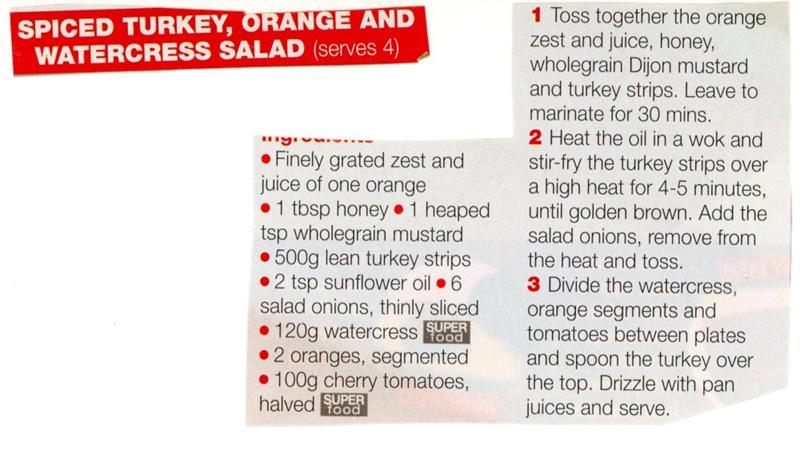 Scan 1 of 1 for Spiced Turkey, Orange and Watercress Salad