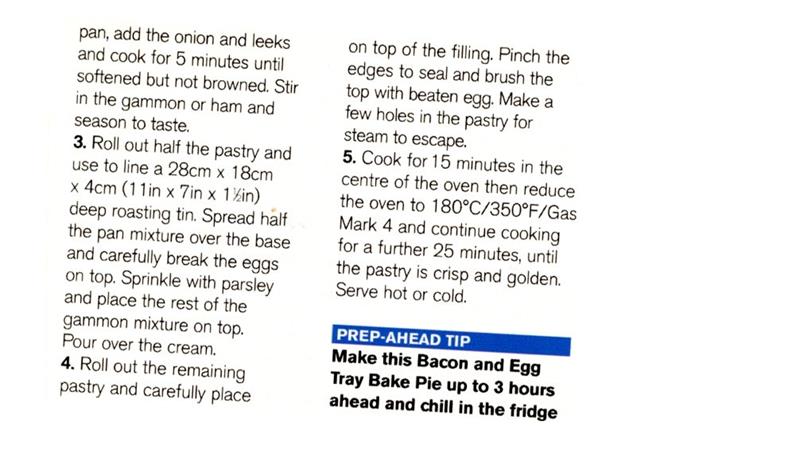 Scan 2 of 2 for Bacon and Egg Tray Bake Pie