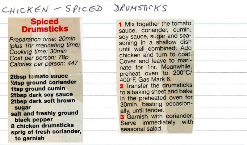Scan 1 of 1 for Spiced Drumsticks