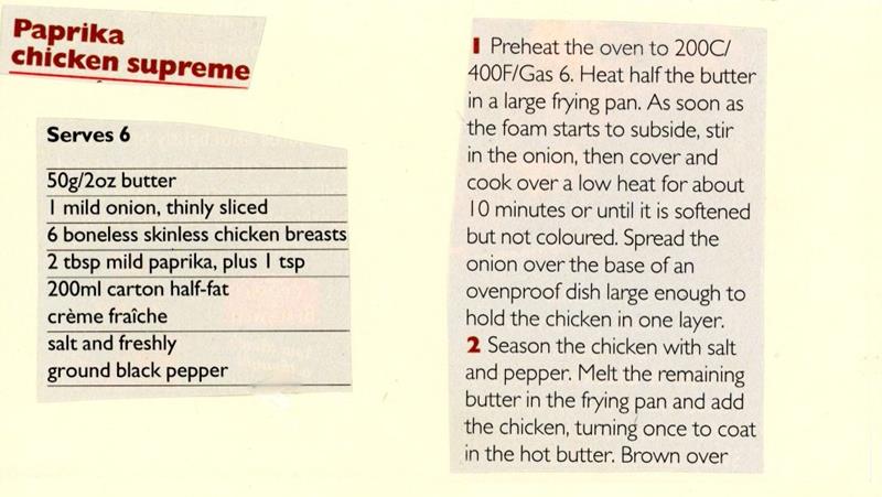 Scan 1 of 2 for Paprika Chicken Supreme