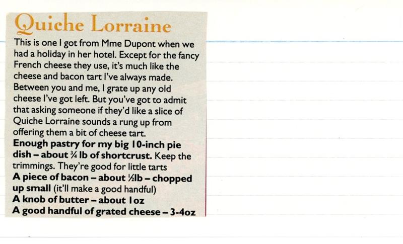 Scan 1 of 2 for Quiche Lorraine