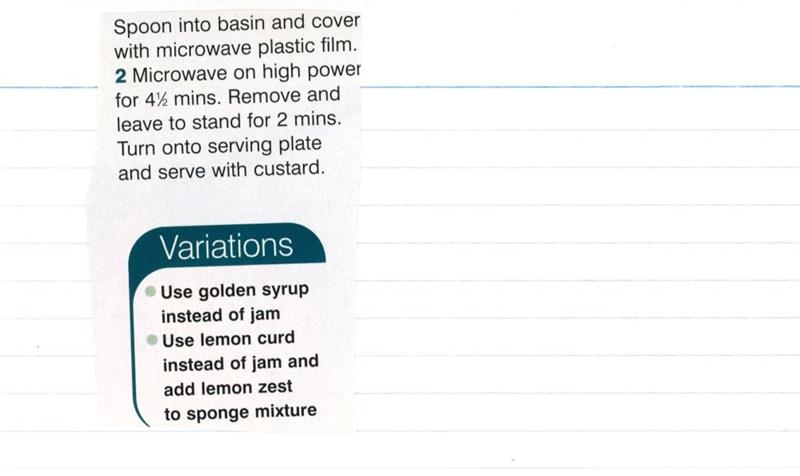Scan 2 of 2 for Jam Sponge Pudding