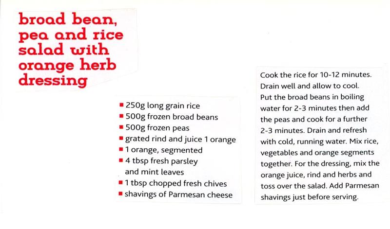 Scan 1 of 1 for Broad Bean, Pea and Rice Salad with Orange Herb Dressing