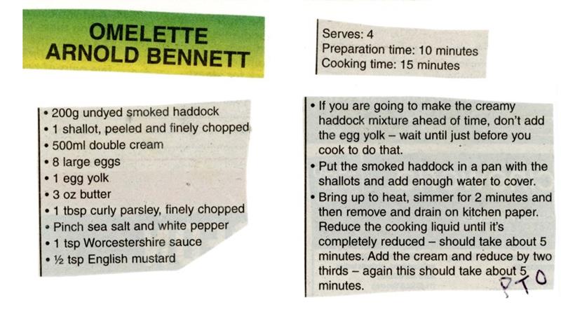 Scan 1 of 2 for Smoked Haddock Omelette