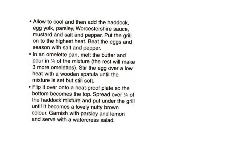 Scan 2 of 2 for Smoked Haddock Omelette