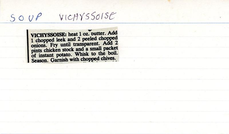 Scan 1 of 1 for Vichyssoise