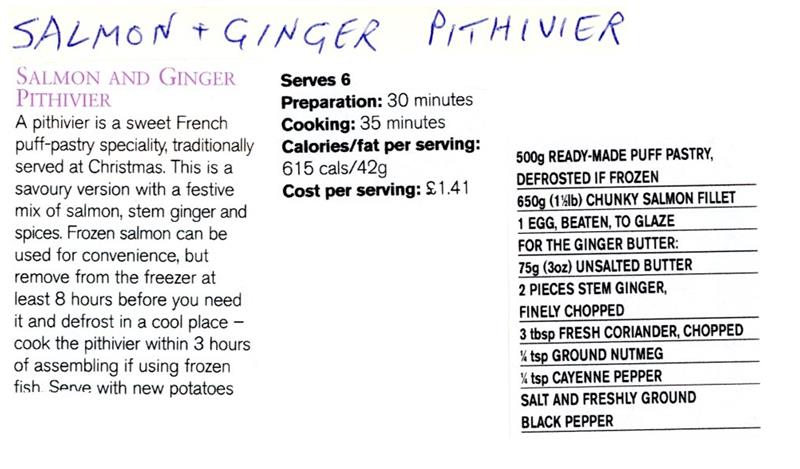 Scan 1 of 2 for Salmon and Ginger Pithivier