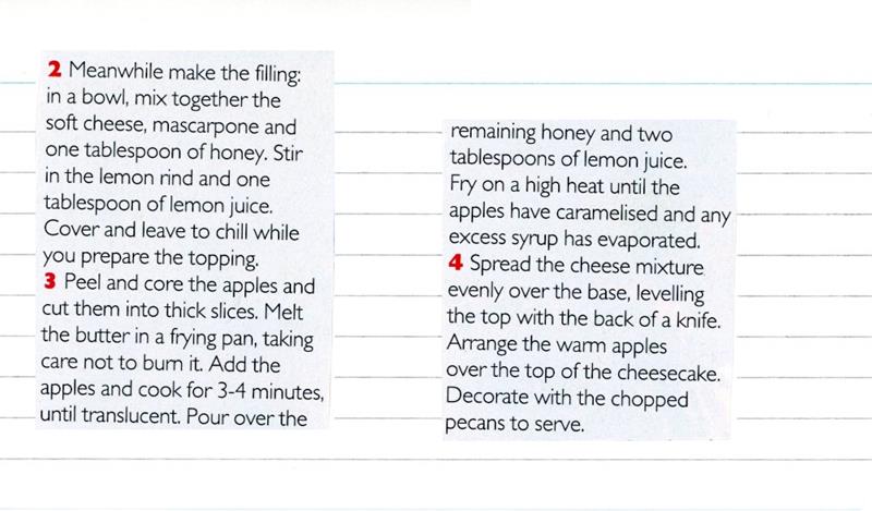 Scan 2 of 2 for Apple & Pecan Cheesecake