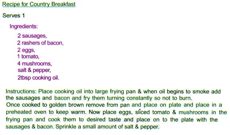 Scan 1 of 1 for Country Breakfast