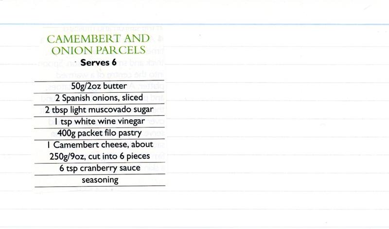Scan 1 of 2 for Camembert and Onion Parcels