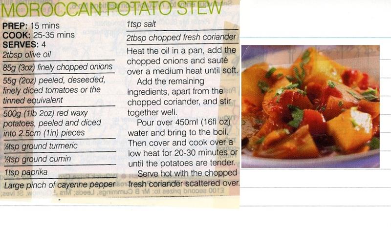 Scan 1 of 1 for Moroccan Potato Stew