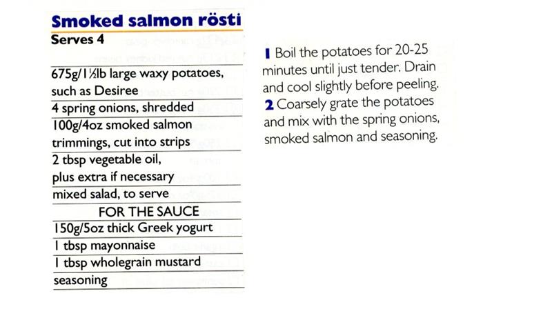 Scan 1 of 2 for Smoked Salmon Rosti