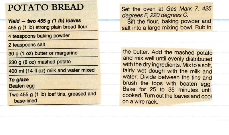Scan 1 of 1 for Potato Bread