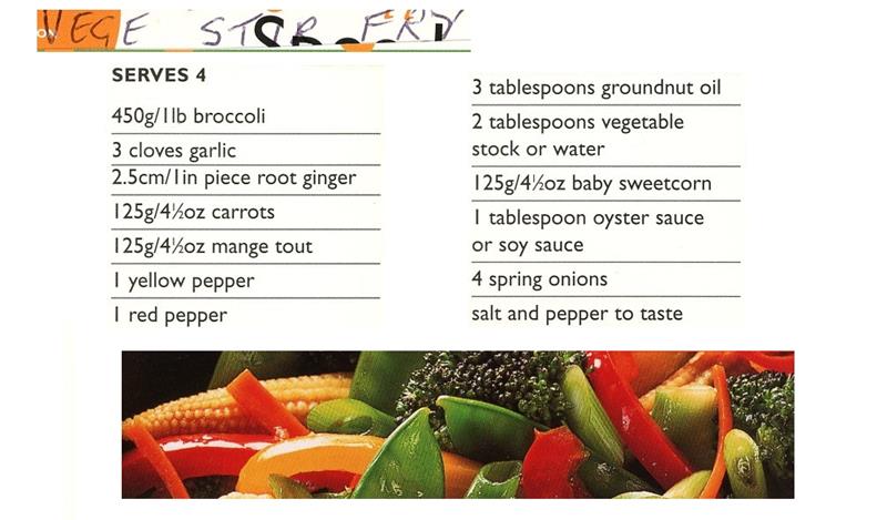Scan 1 of 2 for Broccoli & Vegetable Stir-Fry