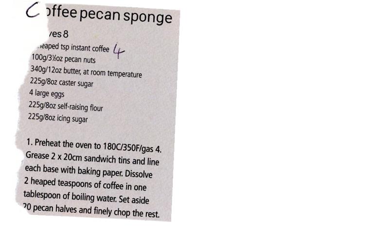 Scan 1 of 2 for Coffee Pecan Sponge