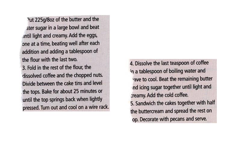 Scan 2 of 2 for Coffee Pecan Sponge