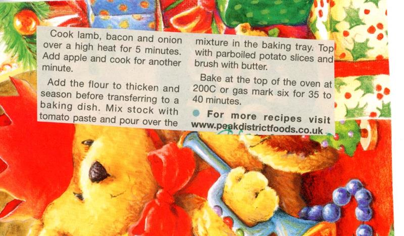 Scan 2 of 2 for Lamb and Apple Pot