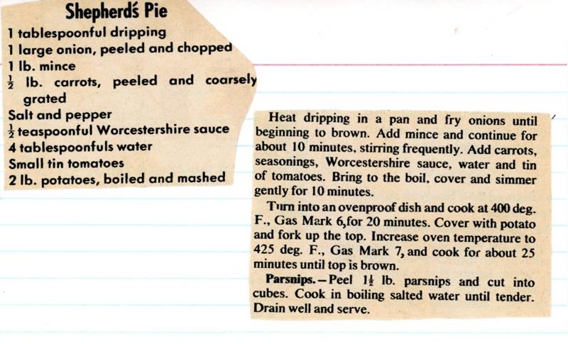 Scan 1 of 1 for Shepherd's Pie