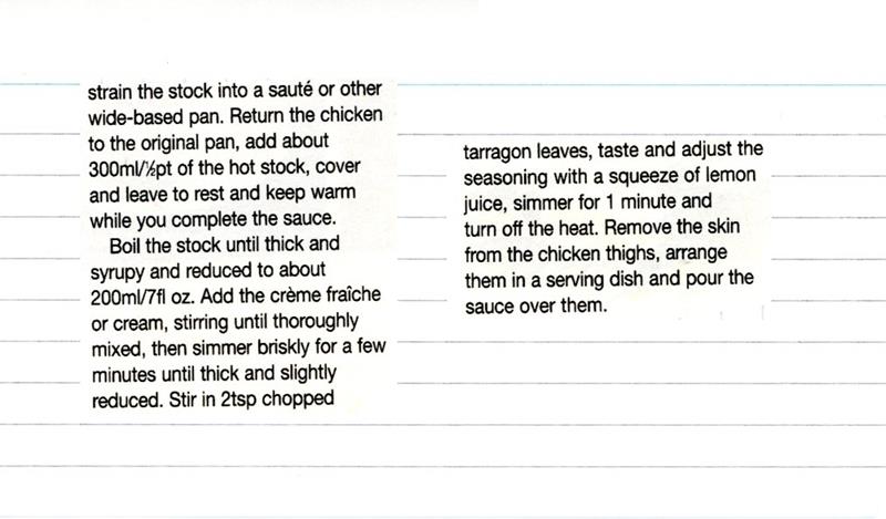 Scan 2 of 2 for Chicken with Tarragon