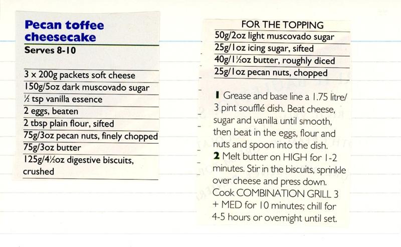 Scan 1 of 2 for Pecan Toffee Cheesecake