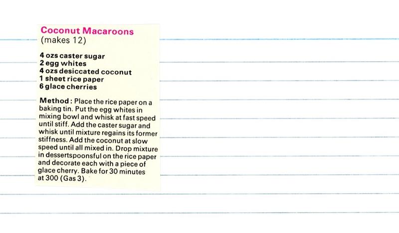 Scan 1 of 1 for Coconut Macaroons