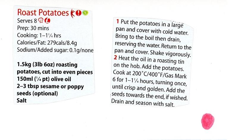 Scan 1 of 1 for Roast Potatoes