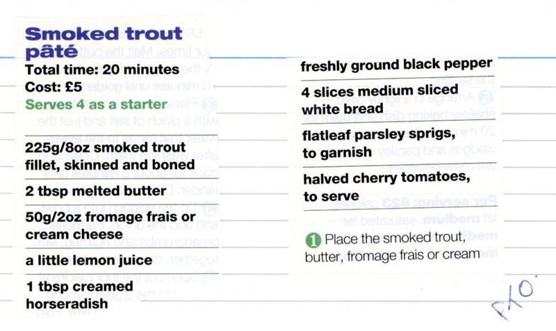 Scan 1 of 2 for Smoked Trout Pâté