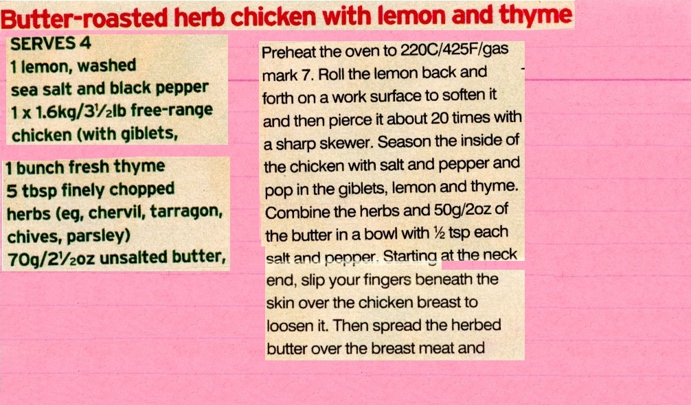 Scan 1 of 2 for Butter-roasted herb chicken with lemon and thyme