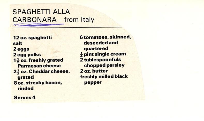 Scan 1 of 2 for Spaghetti alla Carbonara