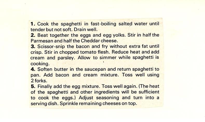 Scan 2 of 2 for Spaghetti alla Carbonara
