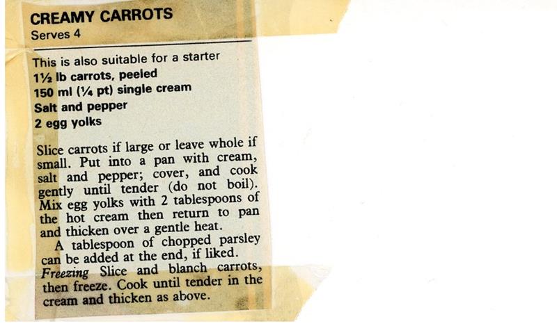 Scan 1 of 1 for Creamy Carrots