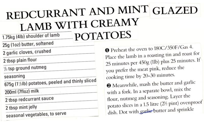 Scan 1 of 2 for Redcurrant and Mint Glazed Lamb with Creamy Potatoes
