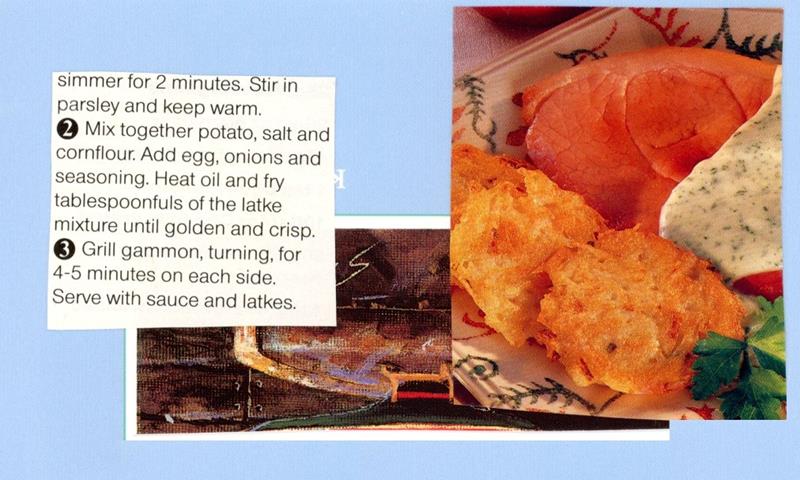Scan 2 of 2 for Gammon with Latkes and Parsley Sauce