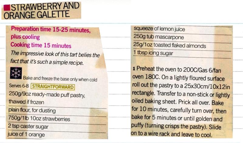 Scan 1 of 2 for Strawberry and Orange Galette