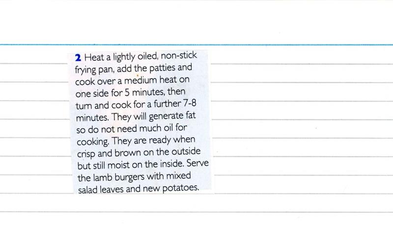 Scan 2 of 2 for Lamb Burgers