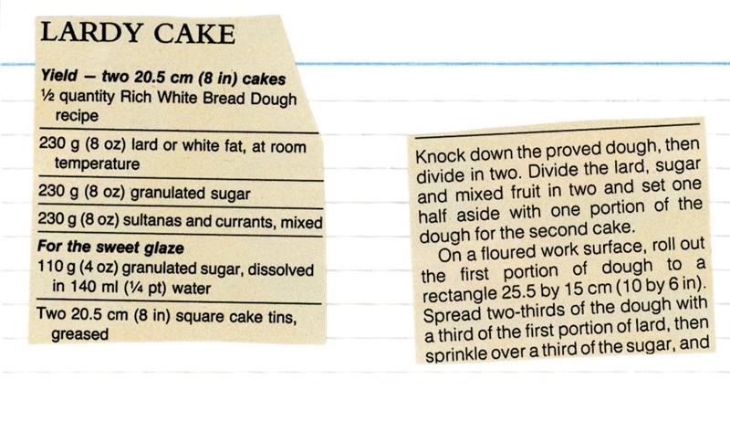Scan 1 of 2 for Lardy Cake