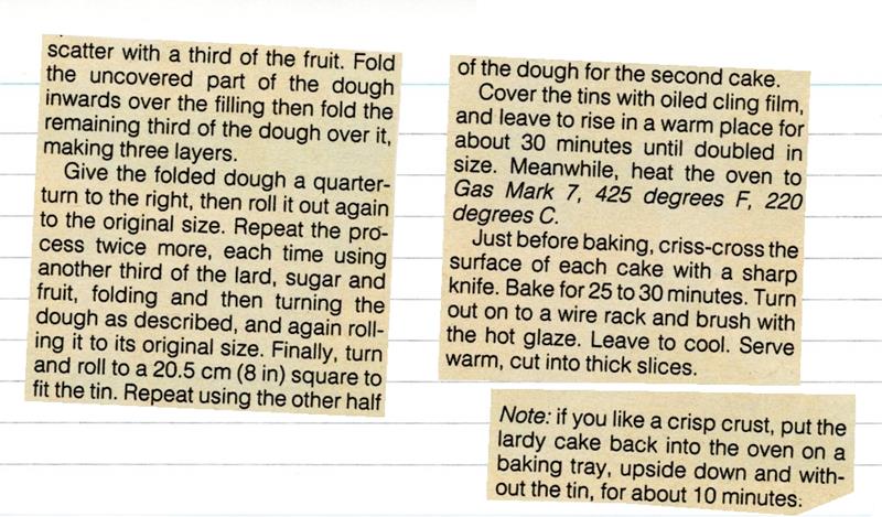 Scan 2 of 2 for Lardy Cake