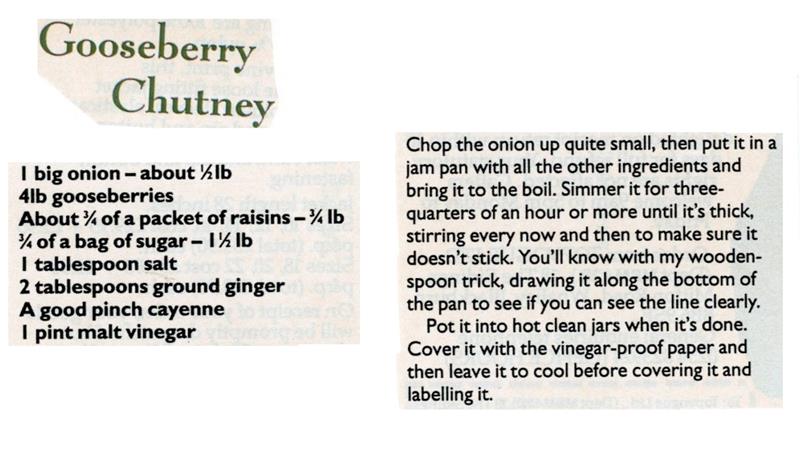 Scan 1 of 1 for Gooseberry Chutney