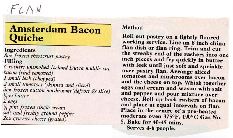 Scan 1 of 1 for Amsterdam Bacon Quiche