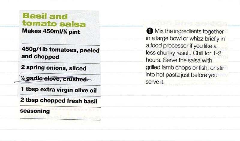 Scan 1 of 1 for Basil and Tomato Salsa