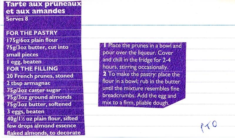 Scan 1 of 2 for Prune & Armagnac Tart