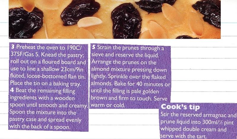 Scan 2 of 2 for Prune & Armagnac Tart