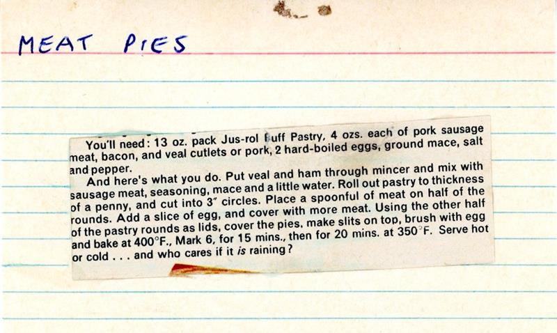 Scan 1 of 2 for Meat Pies